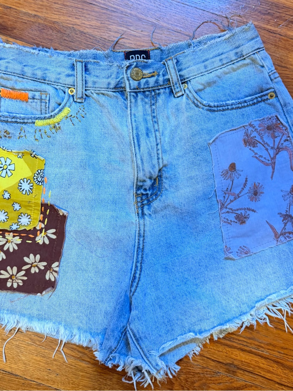 BDG Urban Outfitters Patchwork Denim A-Line Shorts 26